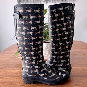 JOULES RAIN-BOOTS • SAILOR WEENIE DOG • NWOT
